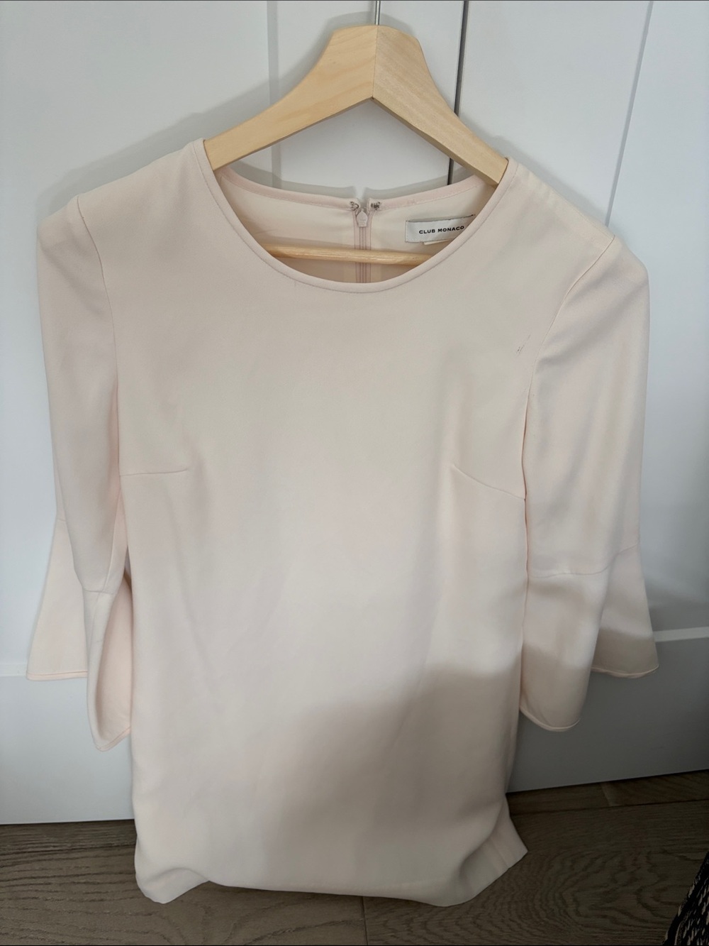 Club Monaco Pale Pink Bell-Sleeve Shift Dress